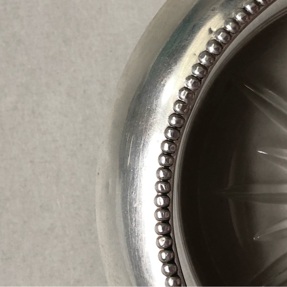 Vintage Frank M. Whiting Small Sterling Silver Crystal Coaster - Picture 7 of 13